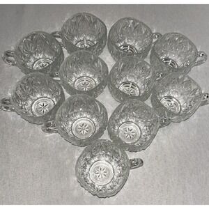 Hazel Atlas Square Pressed‎ Glass Vintage Cortado/Machiato/Punch Cups Lot of 11
